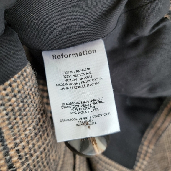 Reformation Dillon Jacket in Brown Plaid size XS - Picture 9 of 10